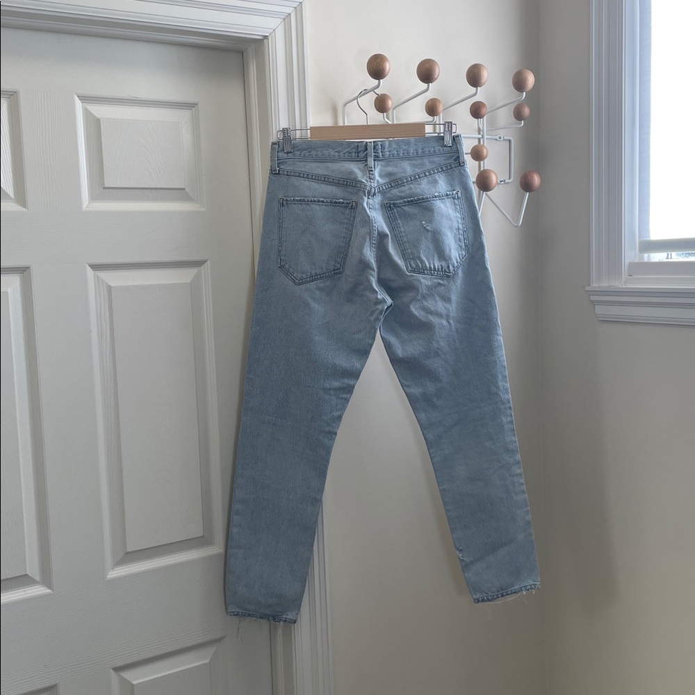 Aritzia - Agolde - Riley High Rise Straight Jeans Ripped - Blue - 28 - Picture 4 of 13